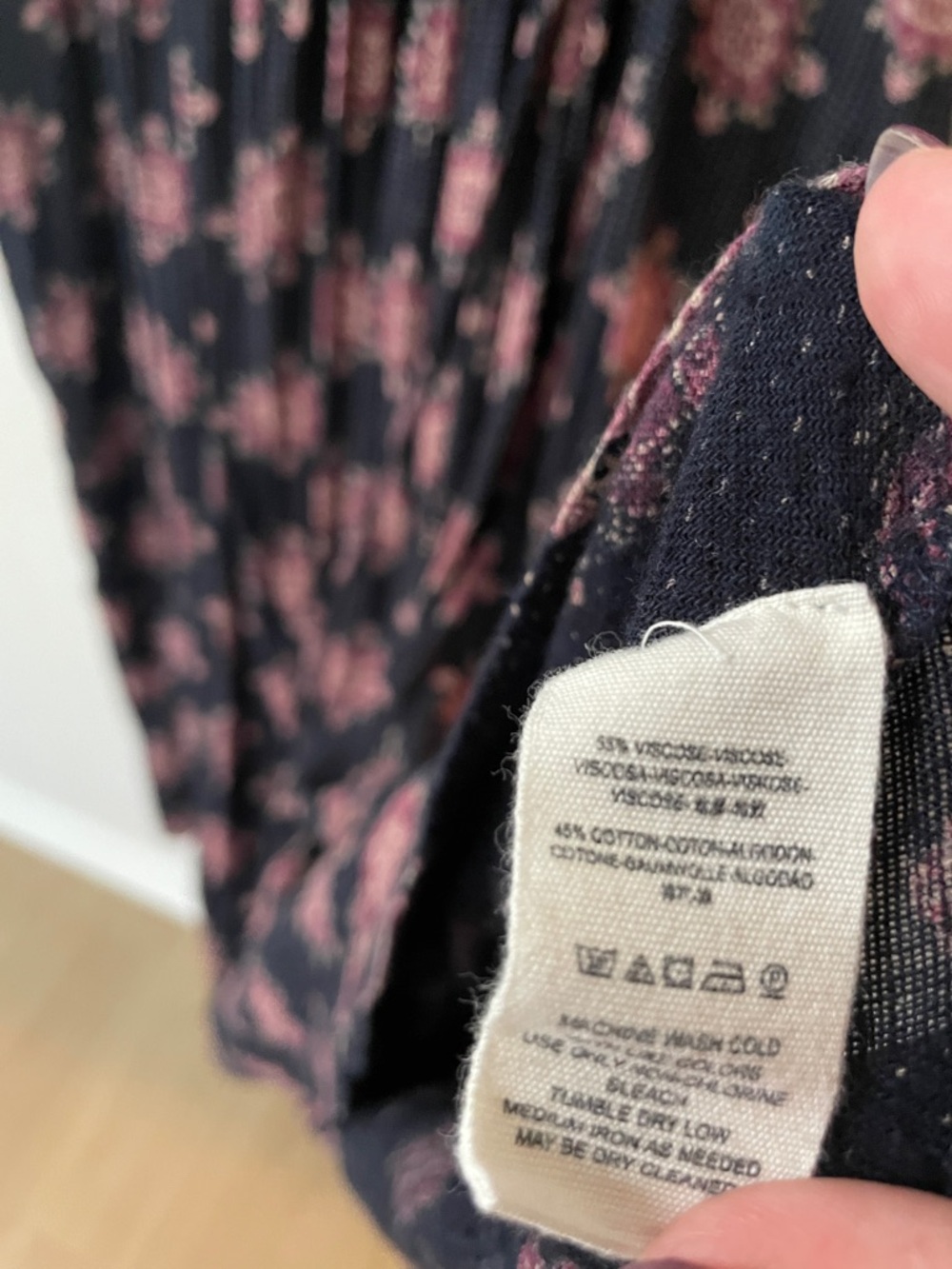 Free People Oasis Maxi Dress Oversized Midi Dress with Pink Floral Print Large - Picture 9 of 10